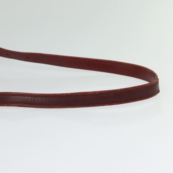 CARTIER Must Line Shoulder Bag Leather Bordeaux Gold Auth BA3962