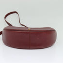CARTIER Must Line Shoulder Bag Leather Bordeaux Gold Auth BA3962-5