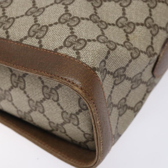 GUCCI GG Supreme Web Sherry Line Bag PVC Beige Gold 904 02 069 Auth BA3963