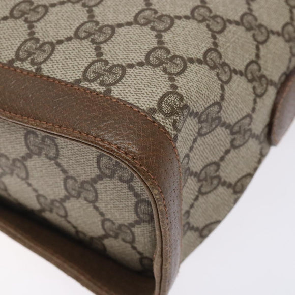 GUCCI GG Supreme Web Sherry Line Bag PVC Beige Gold 904 02 069 Auth BA3963