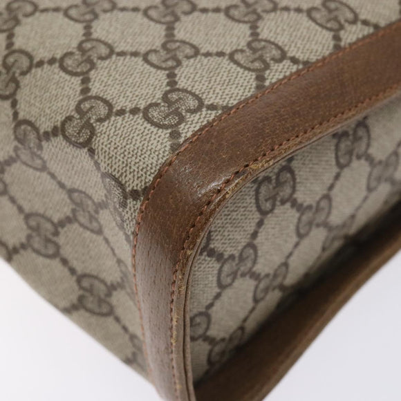 GUCCI GG Supreme Web Sherry Line Bag PVC Beige Gold 904 02 069 Auth BA3963