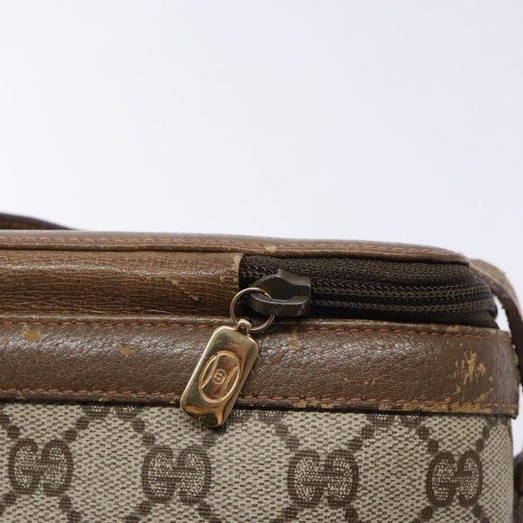 GUCCI GG Supreme Web Sherry Line Bag PVC Beige Gold 904 02 069 Auth BA3963