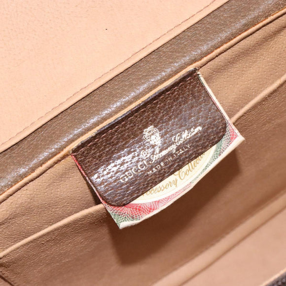 GUCCI GG Supreme Web Sherry Line Bag PVC Beige Gold 904 02 069 Auth BA3963