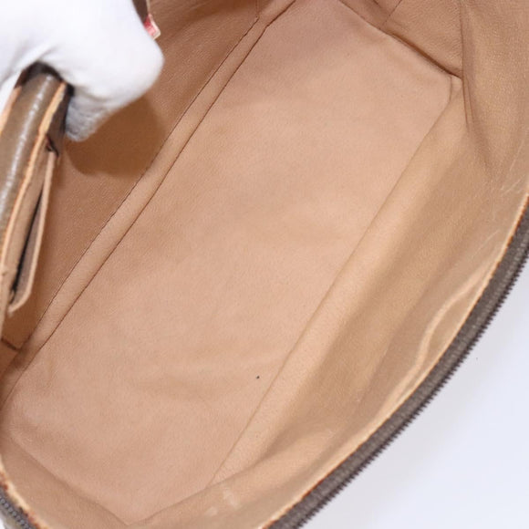 GUCCI GG Supreme Web Sherry Line Bag PVC Beige Gold 904 02 069 Auth BA3963