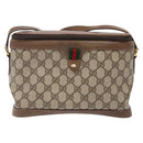 GUCCI GG Supreme Web Sherry Line Bag PVC Beige Gold 904 02 069 Auth BA3963-2
