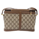 GUCCI GG Supreme Web Sherry Line Bag PVC Beige Gold 904 02 069 Auth BA3963-3