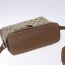 GUCCI GG Supreme Web Sherry Line Bag PVC Beige Gold 904 02 069 Auth BA3963-6