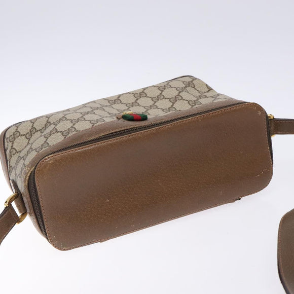 GUCCI GG Supreme Web Sherry Line Bag PVC Beige Gold 904 02 069 Auth BA3963