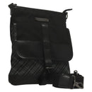 BURBERRY Nova Check Black Label Shoulder Bag Nylon Black Silver Auth BA3964-1