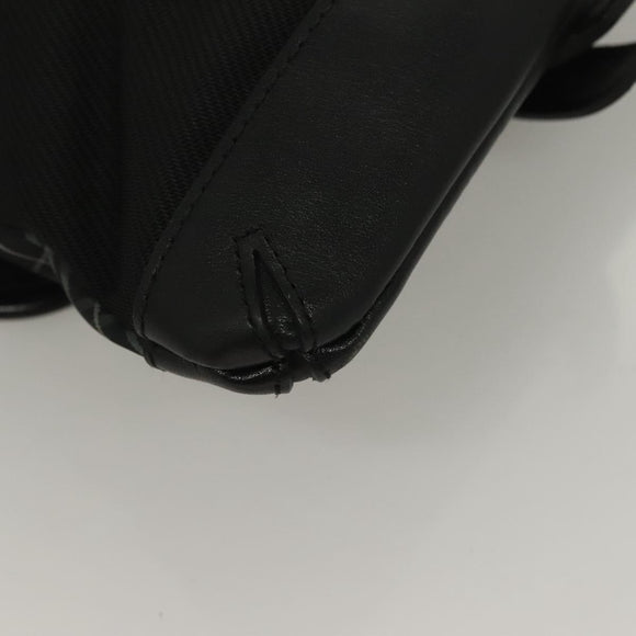 BURBERRY Nova Check Black Label Shoulder Bag Nylon Black Silver Auth BA3964