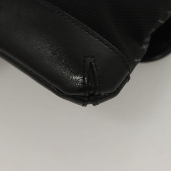 BURBERRY Nova Check Black Label Shoulder Bag Nylon Black Silver Auth BA3964