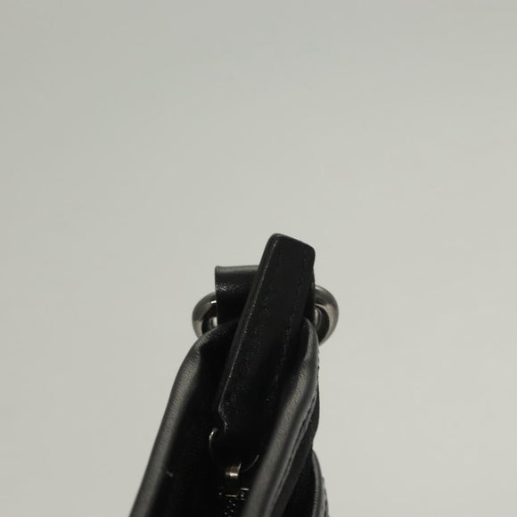 BURBERRY Nova Check Black Label Shoulder Bag Nylon Black Silver Auth BA3964