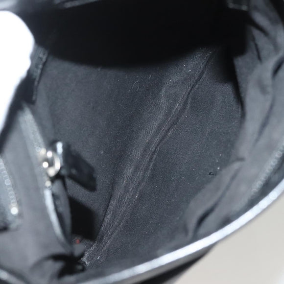 BURBERRY Nova Check Black Label Shoulder Bag Nylon Black Silver Auth BA3964