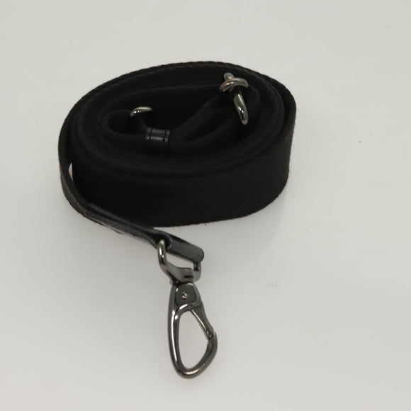 BURBERRY Nova Check Black Label Shoulder Bag Nylon Black Silver Auth BA3964