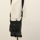 BURBERRY Nova Check Black Label Shoulder Bag Nylon Black Silver Auth BA3964-23