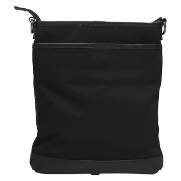 BURBERRY Nova Check Black Label Shoulder Bag Nylon Black Silver Auth BA3964 - 0