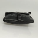 BURBERRY Nova Check Black Label Shoulder Bag Nylon Black Silver Auth BA3964-6