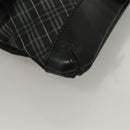 BURBERRY Nova Check Black Label Shoulder Bag Nylon Black Silver Auth BA3964-7
