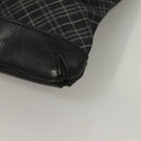 BURBERRY Nova Check Black Label Shoulder Bag Nylon Black Silver Auth BA3964-14