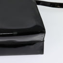 Salvatore Ferragamo Vala Hand Bag Patent leather 2way Black Gold Auth BA3968-15
