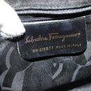 Salvatore Ferragamo Vala Hand Bag Patent leather 2way Black Gold Auth BA3968-18