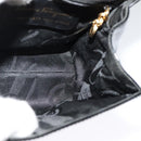 Salvatore Ferragamo Vala Hand Bag Patent leather 2way Black Gold Auth BA3968-20