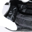 Salvatore Ferragamo Vala Hand Bag Patent leather 2way Black Gold Auth BA3968-21