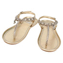 CHANEL COCO Mark Chain Strap Sandals Leather Gold CC Auth BA3976M-1