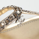 CHANEL COCO Mark Chain Strap Sandals Leather Gold CC Auth BA3976M-11