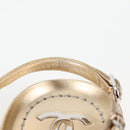 CHANEL COCO Mark Chain Strap Sandals Leather Gold CC Auth BA3976M-14