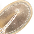 CHANEL COCO Mark Chain Strap Sandals Leather Gold CC Auth BA3976M-15