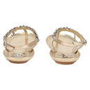 CHANEL COCO Mark Chain Strap Sandals Leather Gold CC Auth BA3976M-3