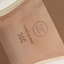 CHANEL COCO Mark Chain Strap Sandals Leather Gold CC Auth BA3976M-7