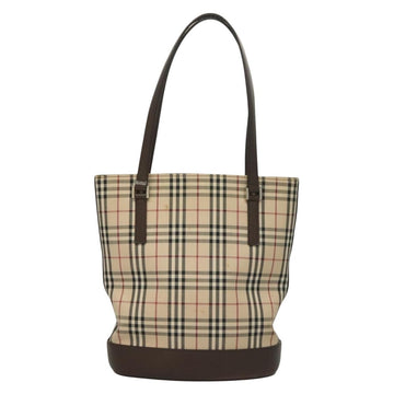 BURBERRY Nova Check Tote Bag Canvas Beige Silver Auth BA3977 - 0