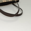 BURBERRY Nova Check Tote Bag Canvas Beige Silver Auth BA3977-7