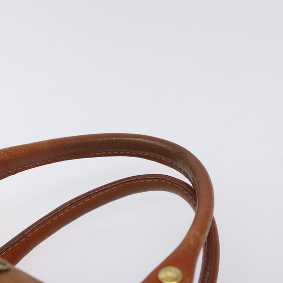 MCM Logogram Vicetos Mini Boston Bag PVC Leather Brown Gold Auth BA3978