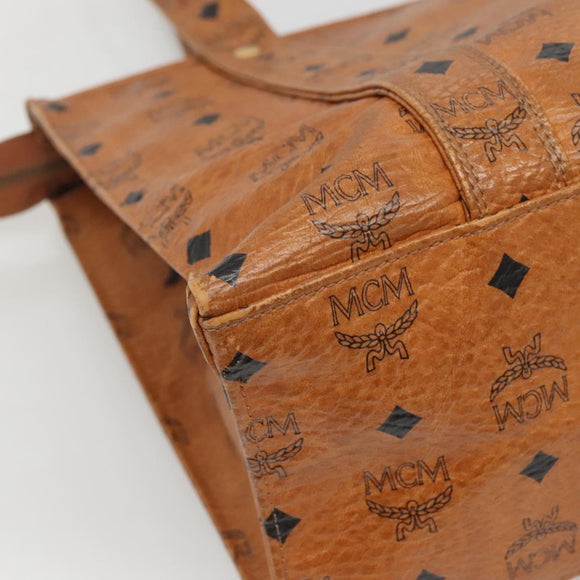MCM Logogram Vicetos Shoulder Bag PVC Leather Brown Auth BA3979