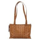MCM Logogram Vicetos Shoulder Bag PVC Leather Brown Auth BA3979-3