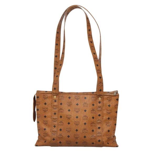 MCM Logogram Vicetos Shoulder Bag PVC Leather Brown Auth BA3979