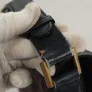 GUCCI Shoulder Bag Suede Leather Navy Gold Auth BA3980-10