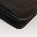 GUCCI Shoulder Bag Suede Leather Navy Gold Auth BA3980-15