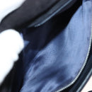 GUCCI Shoulder Bag Suede Leather Navy Gold Auth BA3980-23