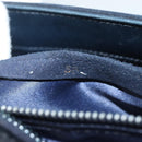 GUCCI Shoulder Bag Suede Leather Navy Gold Auth BA3980-24