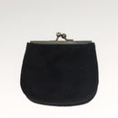 GUCCI Shoulder Bag Suede Leather Navy Gold Auth BA3980-26