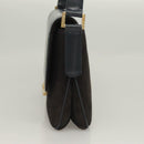 GUCCI Shoulder Bag Suede Leather Navy Gold Auth BA3980-4