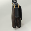 GUCCI Shoulder Bag Suede Leather Navy Gold Auth BA3980-5