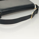 GUCCI Shoulder Bag Suede Leather Navy Gold Auth BA3980-7