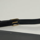 GUCCI Shoulder Bag Suede Leather Navy Gold Auth BA3980-8