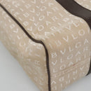BVLGARI Logo Mania Tote Bag Canvas Beige Auth BA3987-14