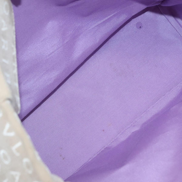 BVLGARI Logo Mania Tote Bag Canvas Beige Auth BA3987